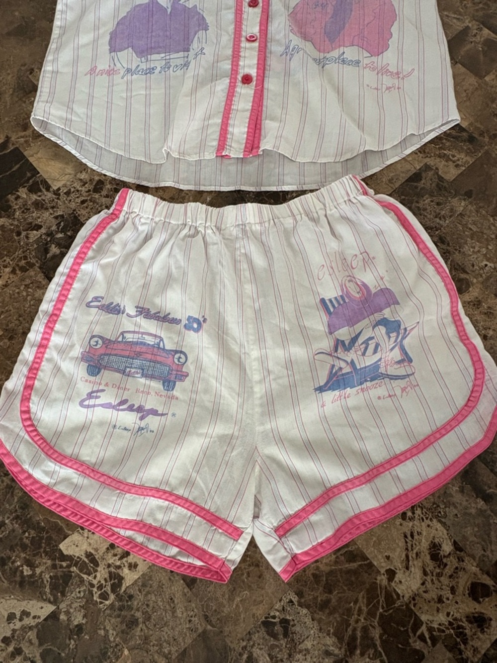 Vintage ESleep 90s X Eddie’s fabulous matching set/pajamas oversize small/medium - Picture 3 of 16
